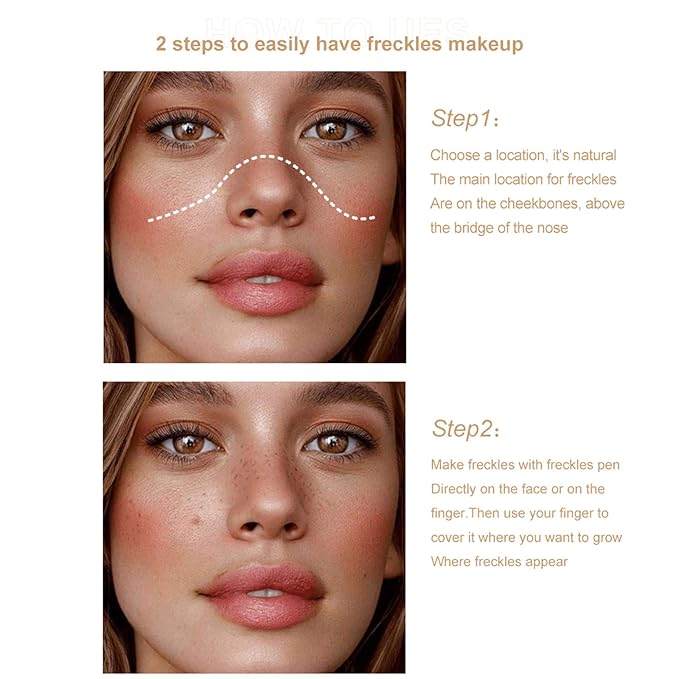 Freckle Pen 2 Colors Waterproof Lasting Natural Like Face Freckle Makeup Pen 2 Pcs 0.17 Fl Oz-VivaGrace Women
