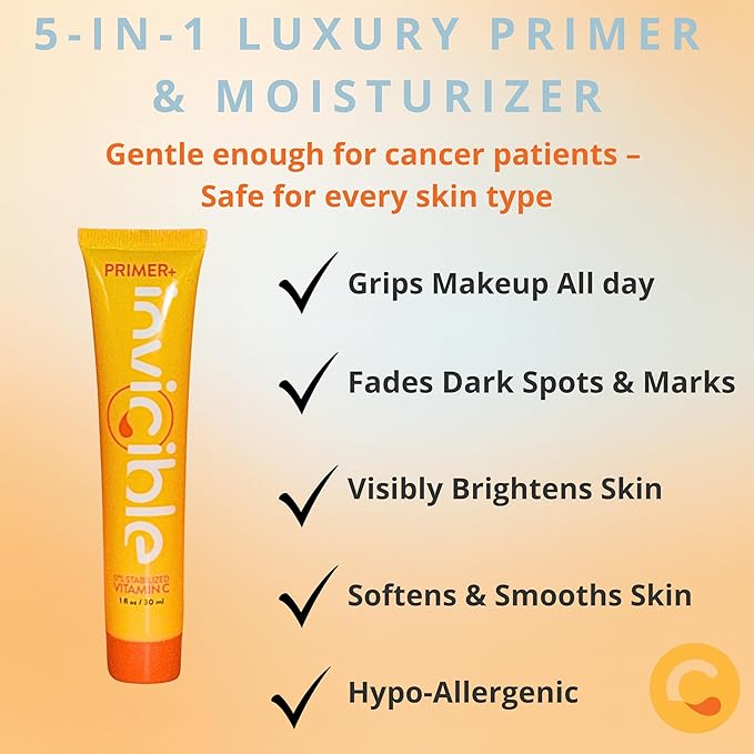 5 in 1 Primer For Face Before Makeup | 17% Vitamin C | All Day Grip | Dark Spot Corrector | Silky Matt Finish | Chemical Free | Vegan | All Skin Types | Made in America | 1fl oz-VivaGrace Women