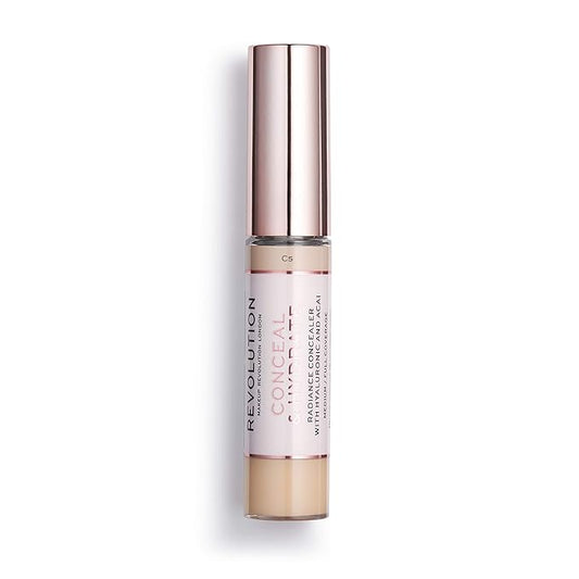 Makeup Revolution Conceal and Hydrate Concealer, Full Coverage & Matte Finish, C5 for Light Skin Tones, Vegan & Cruelty-Free, 0.7 Fl Oz-VivaGrace Women