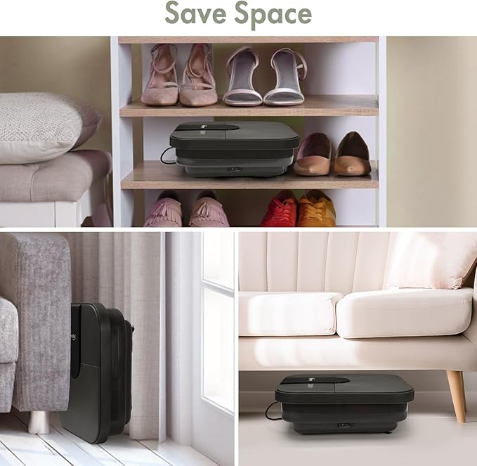 Beinilai Collapsible Foot Spa Bath with Heat,Bubble,Massage Rollers, Tea Tree Oil Foot Soak with Epsom Salt, Pedicure Foot File, Red Light,Removable Pumice Stone,Pedicure Foot Spa-VivaGrace Women