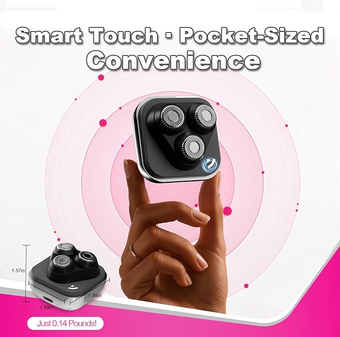 Facial Hair Removal for Women, 3D Floating Blade Rotary Razor, Wet/Dry Electric Shaver, Portable & USB Rechargeable Epilator Hair Remover for Face, Upper Lip, Chin, Arms & Legs (Silver)-VivaGrace Women