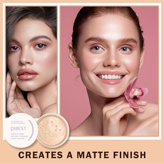 Setting Powder Loose Face Powder Lightweight Soft Smooth Brighten Minimizes Pores Long Lasting Oil Control Loose Powder Makeup For Matte Flawless Finish 00#Prism-VivaGrace Women