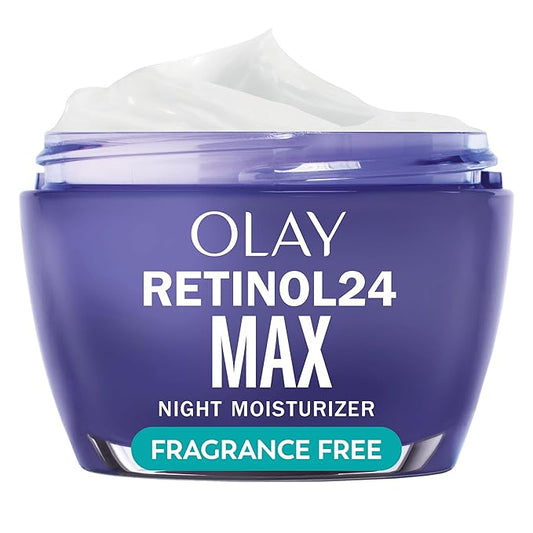 Olay Retinol Face Moisturizer, 24 MAX Anti-Aging Night Cream for Women, Fragrance-Free, Non Greasy - Anti-Wrinkle, Smooth Fine Lines, Tightening, Hydrating Skin Care - Peptides, Glycerin, 1.7 Oz-VivaGrace Women