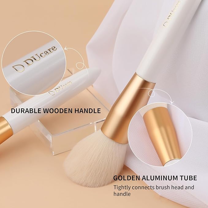 DUcare Tapered Blush Brush for Cheeks - Pointed Powder Brush for Light Application, Multi-Purpose Makeup Brushes Perfect for Highlighting, Defining, Sculpting, and Contouring-VivaGrace Women