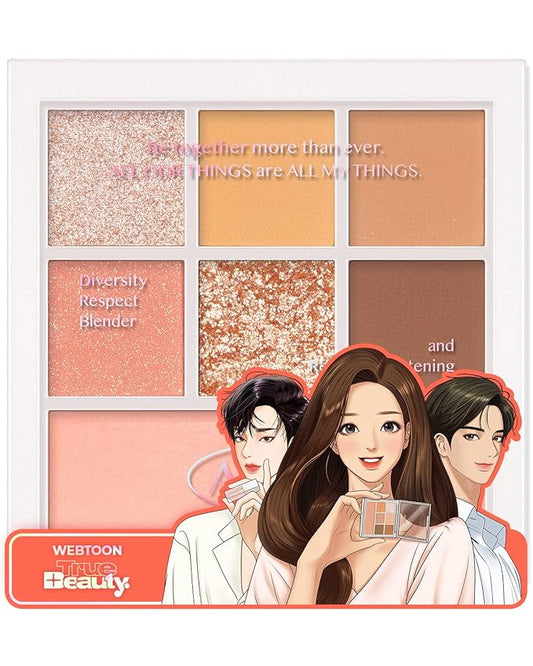 AMTS x True Beauty Edition - Some Sweet EyeShadow Makeup Palette | Matte Shimmer Metallic, Long Lasting, Cheek blush, All My Things, K Beauty, Pink Gold makeup-VivaGrace Women