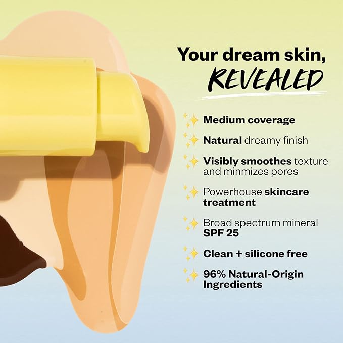 Kosas Revealer Skin-Improving Foundation with SPF 25 Protection - Hydrate, Brighten, Soothe, Plump, Protect Skin - Smoothing Texture, Natural Finish and Clean Formula - Medium Deep Warm 300-VivaGrace Women