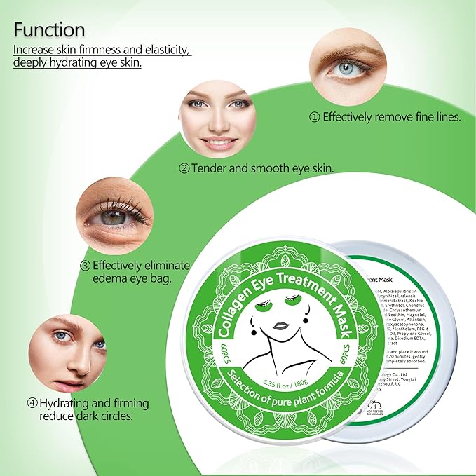Collagen Under Eye Patches,Seaweed Eye Mask,Under Eye Pad For Dark Circles And Puffiness,Eye Gel Treatment Masks for Puffy Eyes,Under Eye Bags,Anti Wrinkle,Improve and Firm Eye Skin-VivaGrace Women