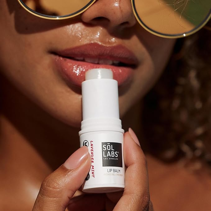 SPF 15 Lip Balm Sunscreen, Shea Butter Intensive Hydration, Revitalizing Antioxidants, Zinc UV Protection, Reduces Lip Lines, Oversized 11g Tube, Rejuvenating Lavender Mint-VivaGrace Women