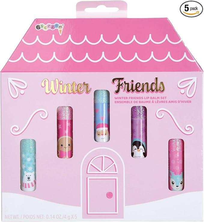 iscream Winter Friends 5-piece Scented Holiday Lip Balm Set-VivaGrace Women