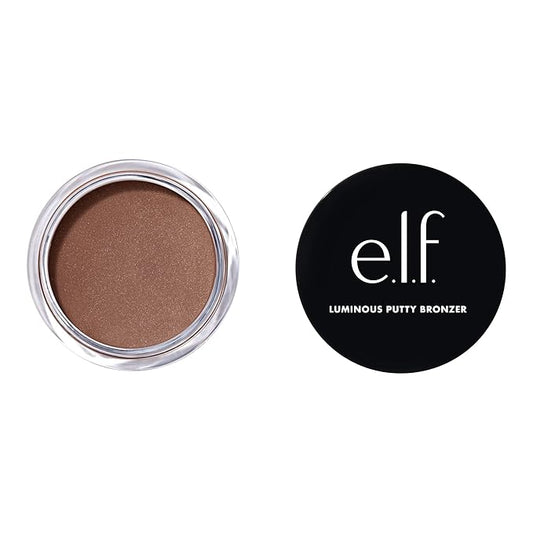 e.l.f. Luminous Putty Bronzer, Lightweight Putty-to-Powder Bronzer For A Radiant, Glowing Finish, Highly Pigmented, Vegan & Cruelty-Free, Get Glowing-VivaGrace Women