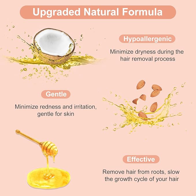 2.5lb Hard Wax Beads For Hair Removal, Yovanpur Waxing Beans for Sensitive Skin, Face, Eyebrows, Bikini, Brazilian, Legs and Full Body Bulk-VivaGrace Women