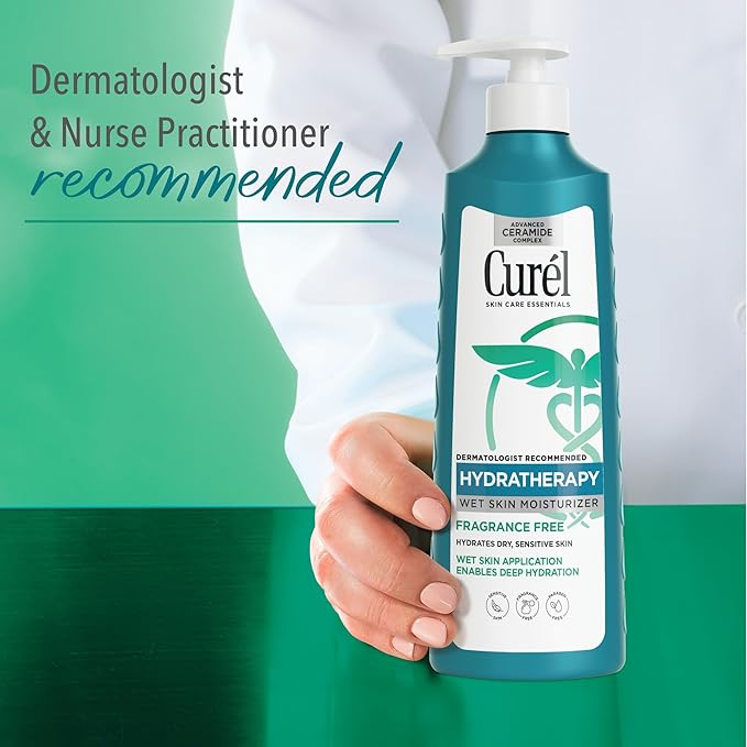 Curel Hydra Therapy In Shower Lotion, Itch Defense Body Moisturizer with Advanced Ceramide Complex, Vitamin E, & Oatmeal Extract, 12 Oz-VivaGrace Women