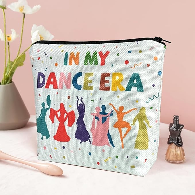 My Dance Era Canvas Zipper Cosmetic Bag, Small Makeup Bag for Women, Friends, Daughter, Sister for Dancers, Dancer Birthday Gifts for Girls (Blue)-VivaGrace Women