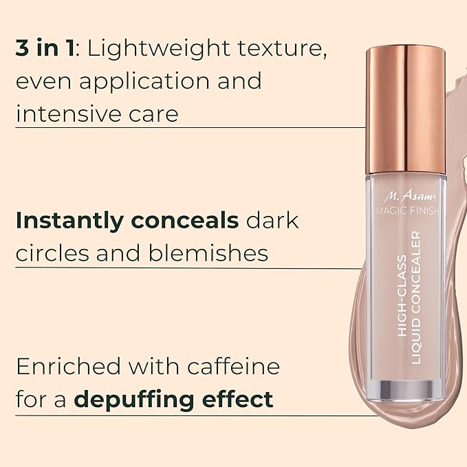 M. Asam MAGIC FINISH HIGHCLASS LIQUID CONCEALER Fair (0.13 fl oz) - 4-in-1 Concealer With Mimic-Lift complex & High Coverage For Dark Circles & Blemishes, Vegan Make Up With Illuminating Pigments-VivaGrace Women