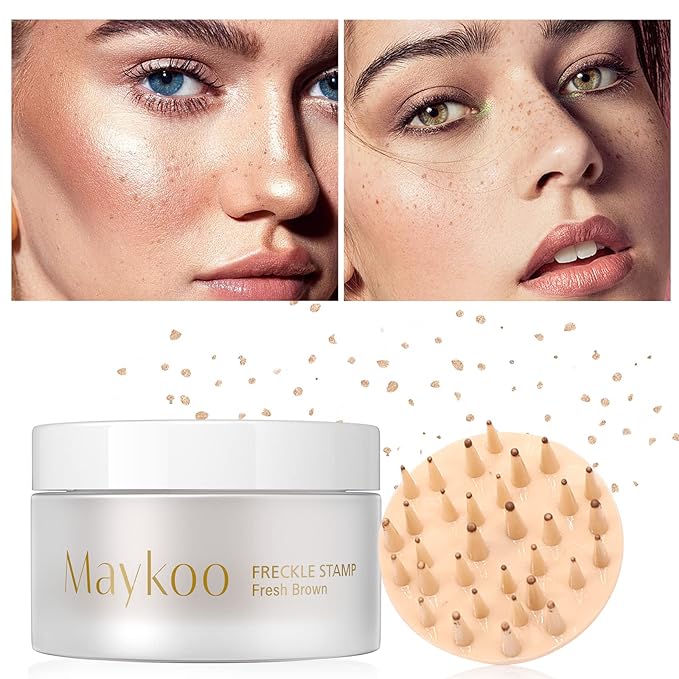 Freckle Cushion Natural Like Freckle Makeup Fake Freckles Pen Waterproof Long Lasting Quick Dry, Get Sun-kissed Stars Makeup Freckle in One Press, Fresh Brown, 15g-VivaGrace Women