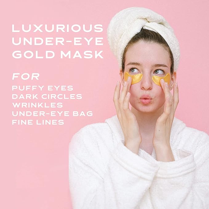 20 Pack Collagen Crystal Lip Masks, Gold Under Eye Masks Set Natural Moisturizing Gel Anti-Aging Anti Chapped Hydrating Reducing Puffiness Dark Circles and Wrinkles Lip Eye Pads for Women Men-VivaGrace Women