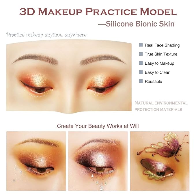 Makeup Practice Face, Bueuo 3 Pcs Makeup Practice Board Makeup Mannequin Face 3D Realistic Pad for Makeup Artist Makeup Beginner Self-taught or Professional Enthusiasts-VivaGrace Women