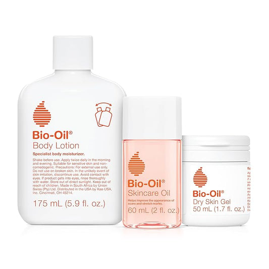 Bio-Oil Skincare Set, Trial Kit for Scars, Stretchmarks, and Dry Skin, 3 Pc Travel Size Kit Includes Skin Care Oil, Dry Skin Gel, and Body Lotion, use for Scars, Pregnancy Stretch Marks, and Dry Skin-VivaGrace Women