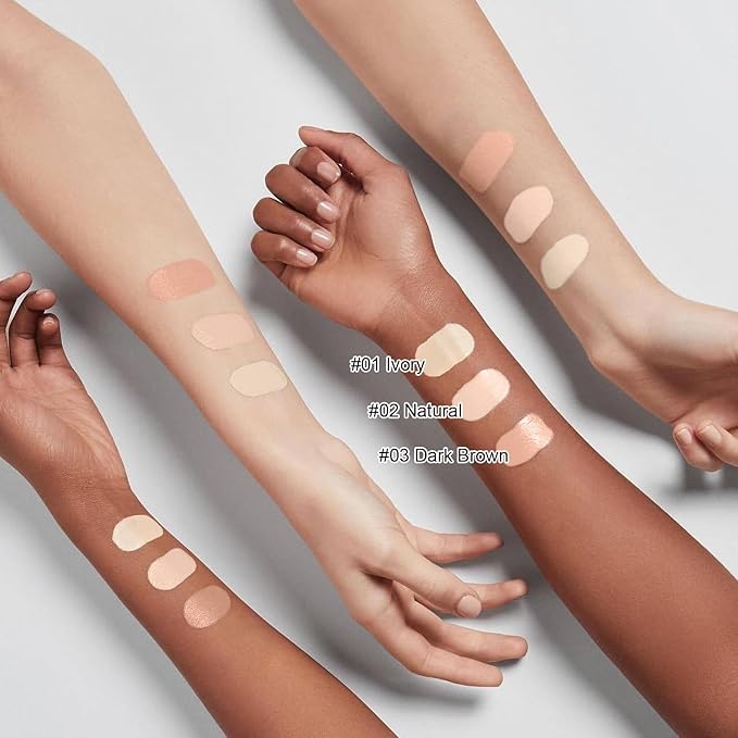 Mushroom Head Air Cushion CC Cream Foundation - Moisturizing Concealer for Even Skin Tone - Makeup Base Primer (#03 Brunet Brown)-VivaGrace Women