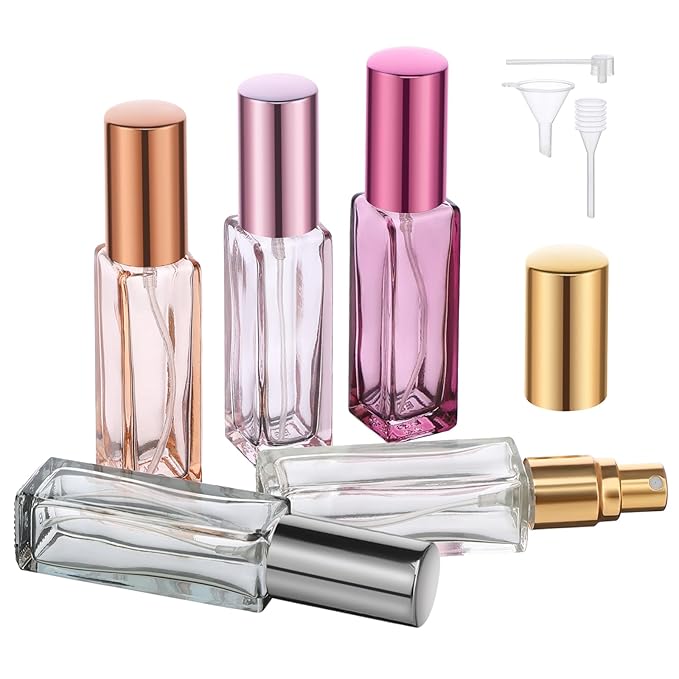 Segbeauty 5pcs 10ML Perfume Travel Refillable, Mini Cologne Perfume Bottles Empty, Portable Atomizer Sprayer for Perfume Travel Size Spray Bottle Pocket Glass Spray Bottles Toiletries Sample Dispenser-VivaGrace Women
