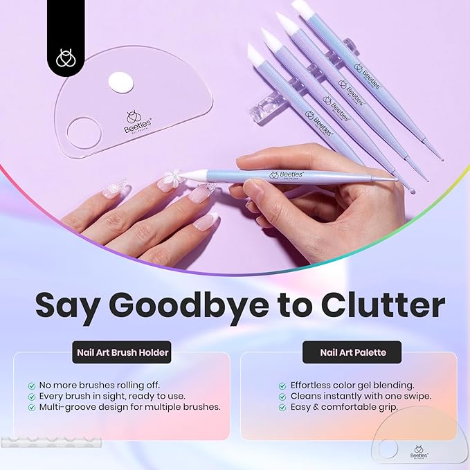 Beetles 5PCS Nail Art Dotting Tools Nail Art Sculpture Pen, Dual-Head Resin Nail Art Tools, Carving Drawing Tool, Silicone Brushes Set Pottery Clay Sculpting Tools Modeling Painting Tool DIY Art-VivaGrace Women