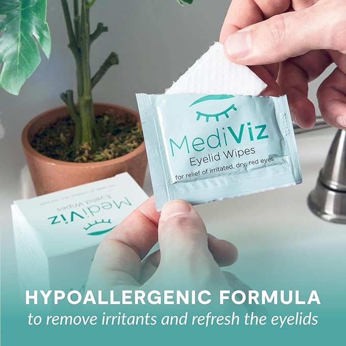EyeLove Eyelid Cleanser Wipes - 30 Single-Use Towelettes - Gentle, Hypoallergenic Eyelid Wipes for Soothing Itchy Eyes, Removing Debris & Eye Makeup, and More
