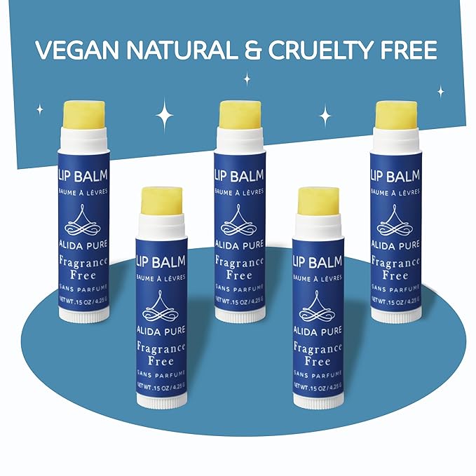 Fragrance Free Bulk Lip Balm Collection, Unscented Vegan Lip Balm, Bees Wax Free, Coconut Oil Free, Avocado Oil, Organic Jojoba Oil, Vitamin E, For Dry, Chapped, or Cracked Lips, 50 Tubes-VivaGrace Women