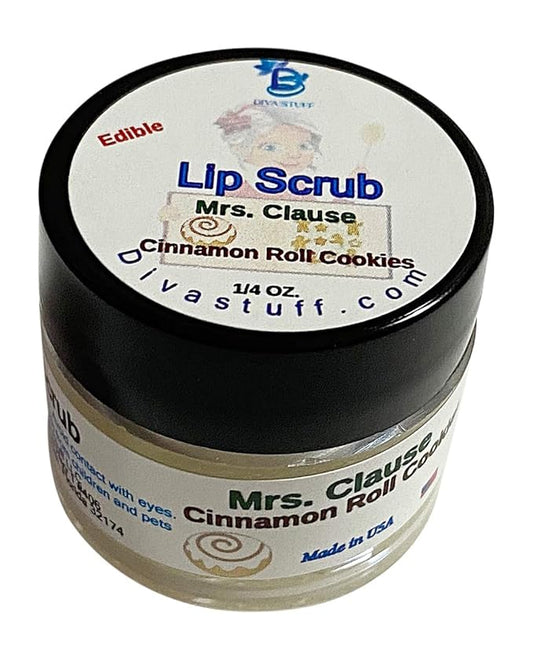 Diva Stuff Ultra Hydrating Lip Scrub for Soft Lips, Gentle Exfoliation, Moisturizer & Conditioner, ¼ oz - Made in the USA (Mrs. Clause Cinnamon Roll Cookie)-VivaGrace Women
