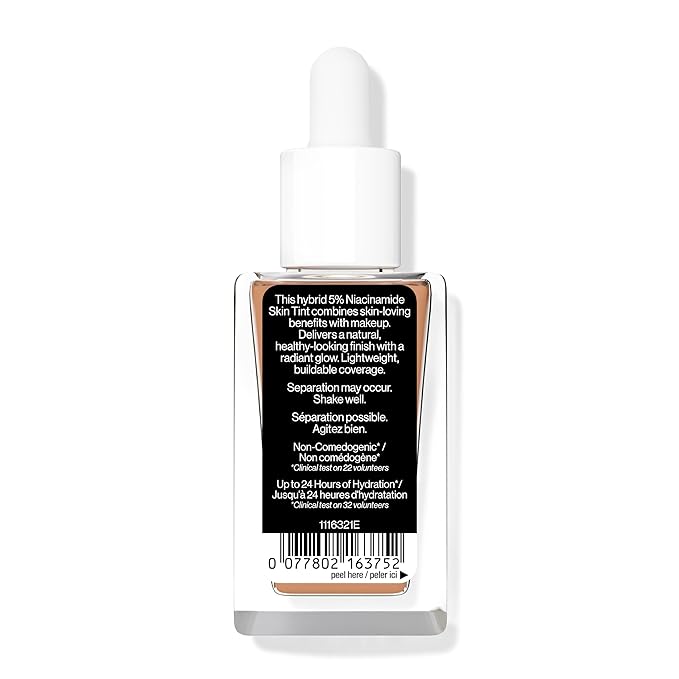 wet n wild Bare Focus Skin Tint, 5% Niacinamide Enriched, Buildable Sheer Lightweight Coverage, Natural Radiant Finish, Hyaluronic & Vitamin Hydration Boost, Cruelty-Free & Vegan - Amber Beige-VivaGrace Women
