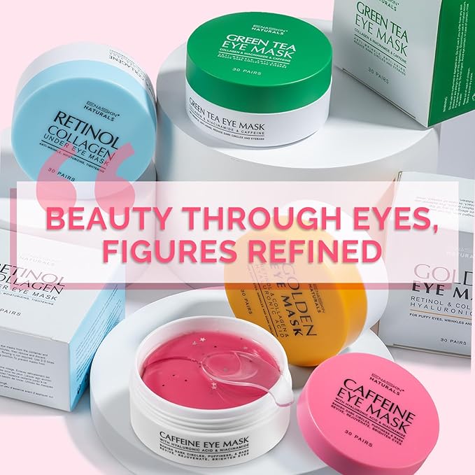 Under Eye Patches for Dark Circles: Caffeine Gel Masks for Puffiness Undereye Bags Wrinkles - Instant Brightening Moisturizing Skin Treatment Pads - Gift for Mom Traveler Night Worker, 30 Pairs (Pink)-VivaGrace Women