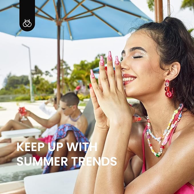 Beetles Neon Gel Nail Polish Set, 6 Summer Colors Jelly Gel Polish Kit Pink Orange Yellow Blue Green Purple Sheer Translucent Effect Soak Off UV French Nail Art Manicure Gifts for Girls Women-VivaGrace Women