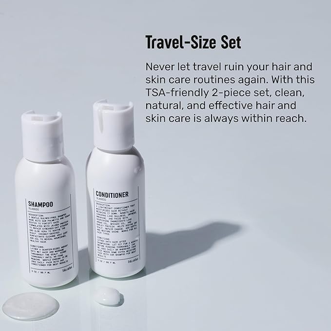 Blu Atlas Travel Size Shampoo & Conditioner Set for Men – TSA Approved, 3 oz Each – Natural, Sulfate-Free, Paraben-Free – Clean Ingredients – Classic Scent – Made in America-VivaGrace Women