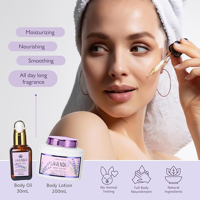 Bath and Body Gift For Women and Men - Lavender Home Spa Gift Set,Mug,Shower Gel,Bubble Bath,Lotion,Bath Bombs,Eye Mask,Manucure Set, Bath Belt, Body Oil,Bath Soak,Lip Balm,Soy Candle For Daily Use-VivaGrace Women