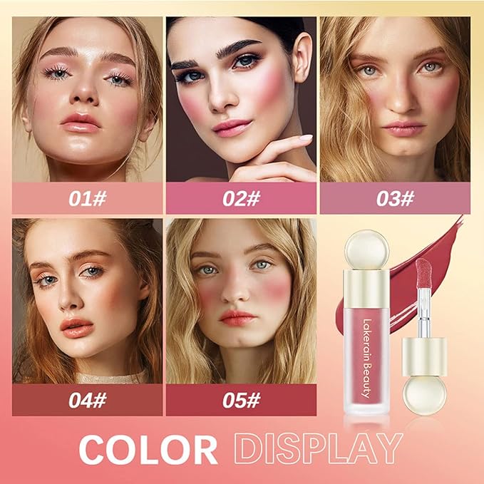 Liquid Blush for Cheeks, Soft Cream Face Blush Makeup, Natural Matte Finish Looking, Smudge Proof, Moisturizing Face Blush Stick for Cheek Tint-VivaGrace Women