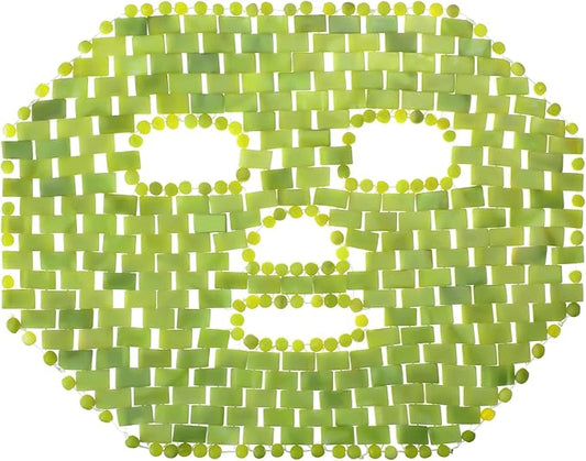 Jade Facial Mask, Jade Sleep Natural Stone Mask, Green Facial Cooling Mask, Jade Eye Mask Beauty Skincare Massage Tools for Alleviate Puffiness Face Massage Puffy Eyes Dark Circles-VivaGrace Women