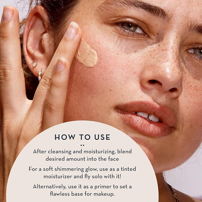Glowing Skin Makeup Primer and Moisturizer - Vegan Hydrating Primer Face Makeup Pore Minimizer and Tinted Moisturizer for Face Care with Organic Base - Premium Face Primer for Makeup (Rose Gold)-VivaGrace Women