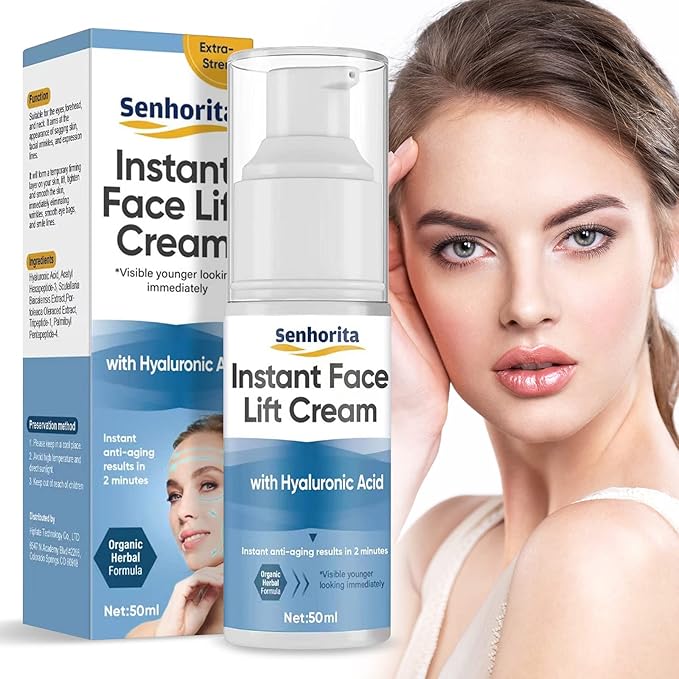 Instant Face Lift Cream, Temporary Skin Tightening Cream with Hyaluronic Acid, Visibly Firming Loose Sagging Skin for Face and Neck in 2 Minutes, Smooth Fine Lines and Wrinkle-VivaGrace Women
