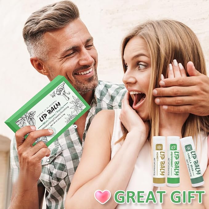 24 Pack Lip Balm Bulk, Vanilla Mint Honey, 100% Natural Lip Balm with Vitamin E and Coconut Oil, Moisturizing Lip Balm for Dry Lips-VivaGrace Women