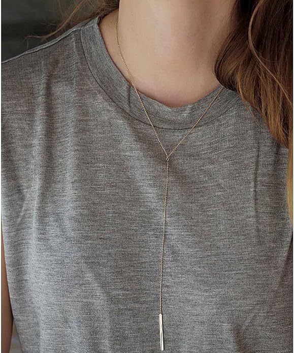 Boho Long Bar Necklace Choker Y Lariat Necklace Chain Minimalist Drop Necklace Jewelry for Women and Girls-VivaGrace Women