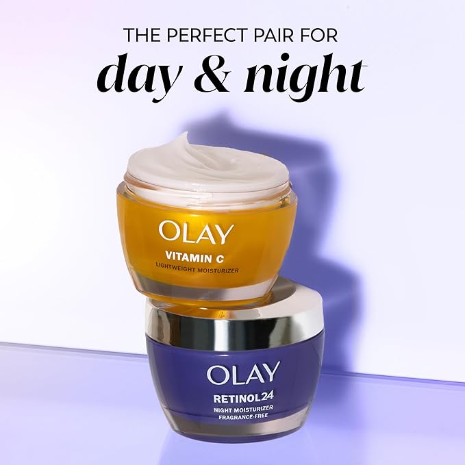 Olay Retinol 24 Face Moisturizer, Anti-Aging Night Cream for Women, Fragrance-Free, Non Greasy - Anti-Wrinkle, Smooth Fine Lines, Tightening, Hydrating Skin Care - Peptides, Glycerin, 1.7 Oz-VivaGrace Women