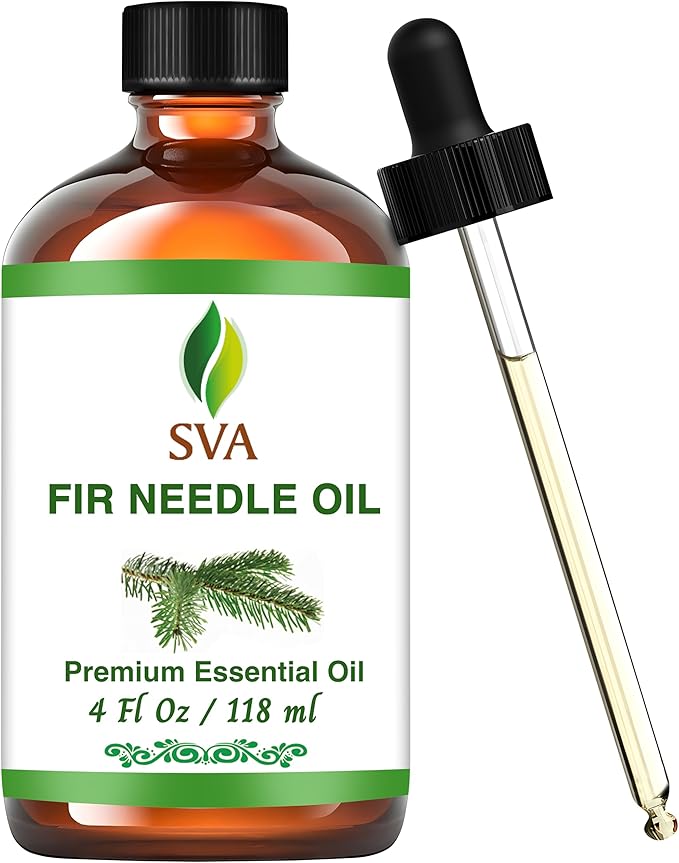 SVA Fir Needle Essential Oil – 4 Fl Oz – 100% Natural Fir Needle Oil - for Diffuser, Hair Care, Face, Skin Care, Aromatherapy, Scalp and Body Massage, Soap and Candle Making – with Dropper-VivaGrace Women