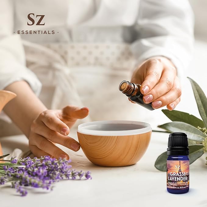 Grasse Lavender Essential Oil - France - Beautiful Floral Lavender Scent with Pine Notes - Lavandula stoechas - 100% Pure & Undiluted - Aromatherapy- Therapeutic Grade & Vegan 0.22 oz-VivaGrace Women