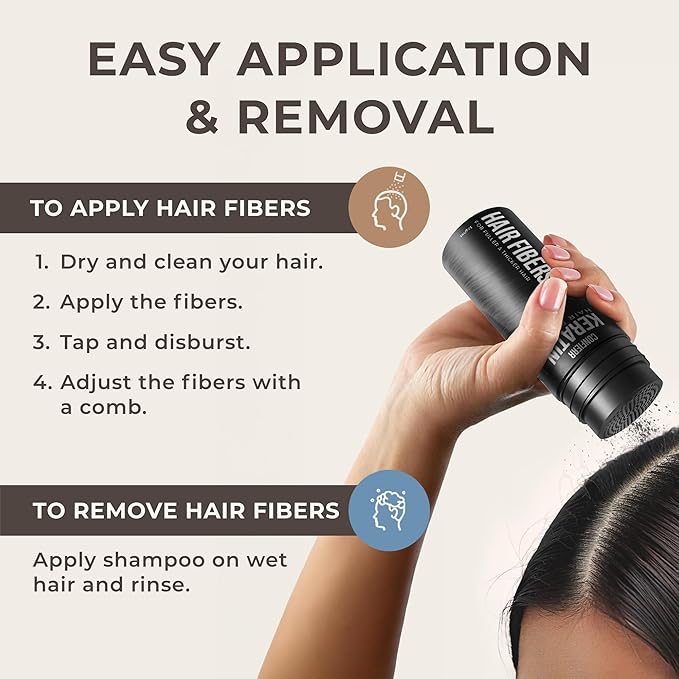 Keratin Hair Fibers for Men & Women - Fill In Fine or Thinning Hair, Instantly Thicker, Fuller Looking Hair (Medium Blonde 30g)-VivaGrace Women