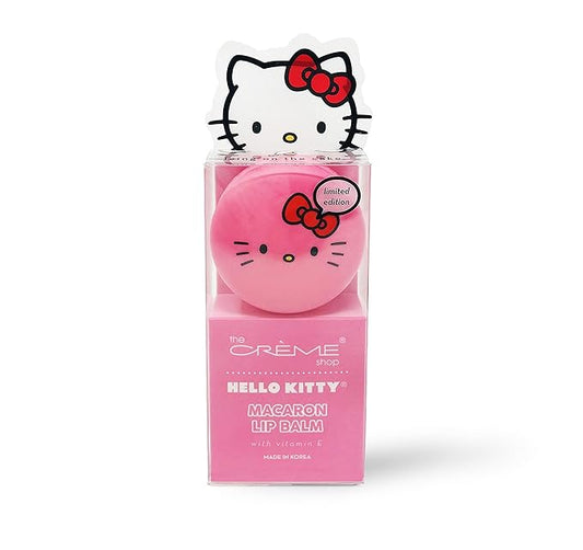 The Crème Shop x Sanrio Hello Kitty Macaron Lip Balm (Hello Kitty Icing On The Cake) Korean Cute Scented Pocket Portable Soothing Advanced Must-Have on-the-go-VivaGrace Women