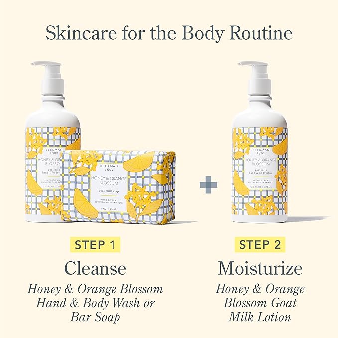 Beekman 1802 Goat Milk Hand Wash, Honey & Orange Blossom - Scented - 12.5 oz - Cleanses, Softens & Nourishes Skin - Rinses Away Impurities - Good for Sensitive Skin - Cruelty Free