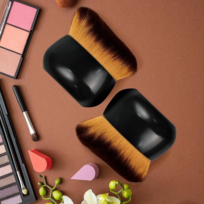 Extra Large Body Makeup Brush For Self Tanner, Leg Makeup &Bronzer Blend,75 mm Wide-headed Kabuki Brush Provides More Even& Pretty Application, Sunscreen Face& Back Makeup Brush, Wet& Dry Use- Black-VivaGrace Women