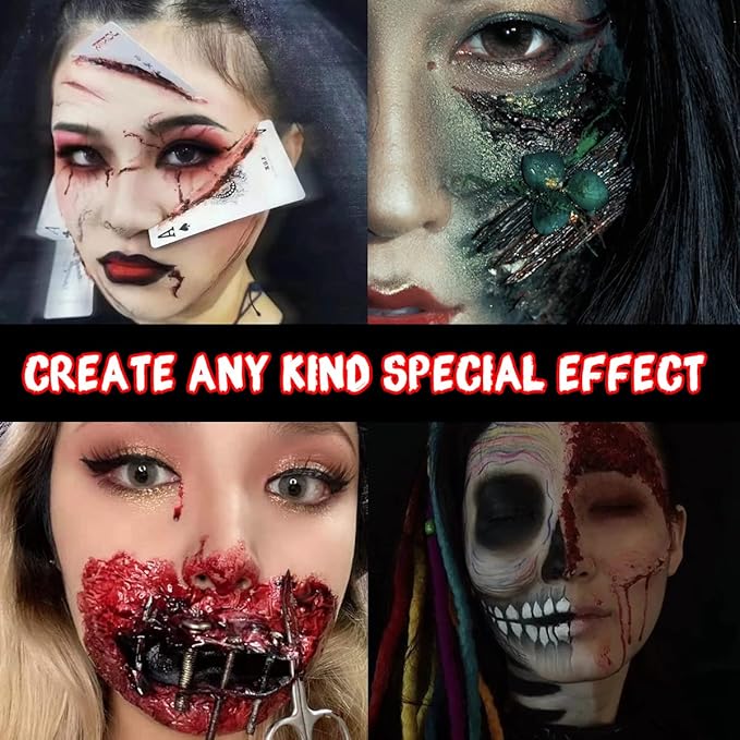 Depvision Liquid Latex 3 Colors Set White Fresh Clear Color For Special Effects Wound Waterproof Professional Makeup Artist Skin Illustrator SFX Monster Zombie (30ml * 3 color)-VivaGrace Women