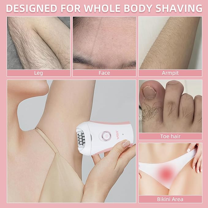 Glabrouse Skin Smooth Glide Epilator for Women,Facial Epilator for Women,Cordless Face Hair Remover with Light,Hair Rmoval for Face Bikini Legs, Body Removal Device-VivaGrace Women