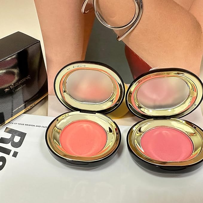 Face Blush for Cheeks Waterproof Smooth Creamy Formula, Matte Finish Buildable Lightweight Cream Blush Balm Create a Natural, Long Lasting Makeup Brightens Facial Radiance (Pinkish Apricot)-VivaGrace Women