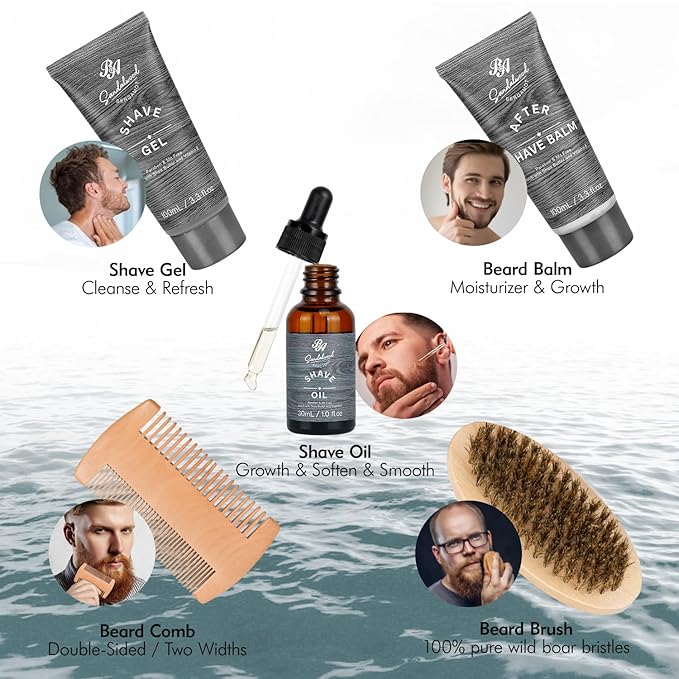 Father's Day Gift, 14 Pieces Grooming Set for Men, Skin Care Set, Beard Kit Spa Set, Bath & Body Care Set, Gifts for Boyfriend, Dad, Anniversary Gifts for Men, Birthday, Christmas, Valentine's Day-VivaGrace Women